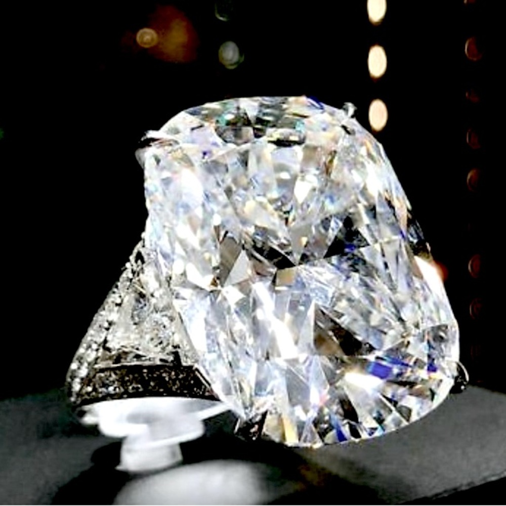 New Crystal Clear Super Large Radiant Cut lab created Diamond ring 925!